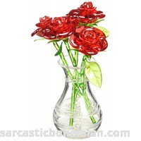 Bepuzzled Original 3D Roses in a Vase Crystal Puzzle Roses in a Vase Red B01N385YIG